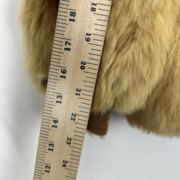 1970s Vintage Women's Size Small Chestnut Hooded Zip Up Real Fur Jacket Coat - Picture 5 of 16